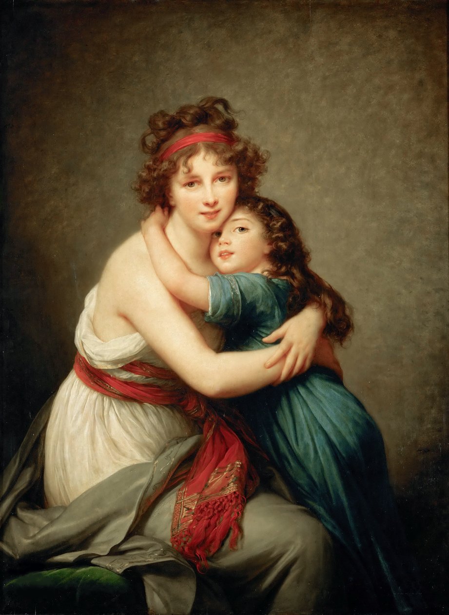 Selvportrett med sin datter, Julie, ca. 1789. av Elisabeth Louise Vigee-Lebrun