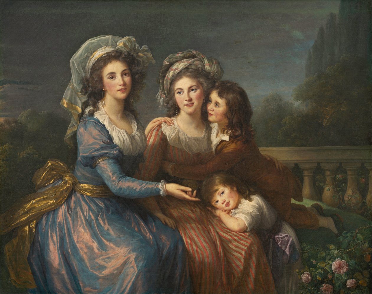 Marquise de Pezay, og Marquise de Rougé med sønnene Alexis og Adrien av Elisabeth Louise Vigee Lebrun