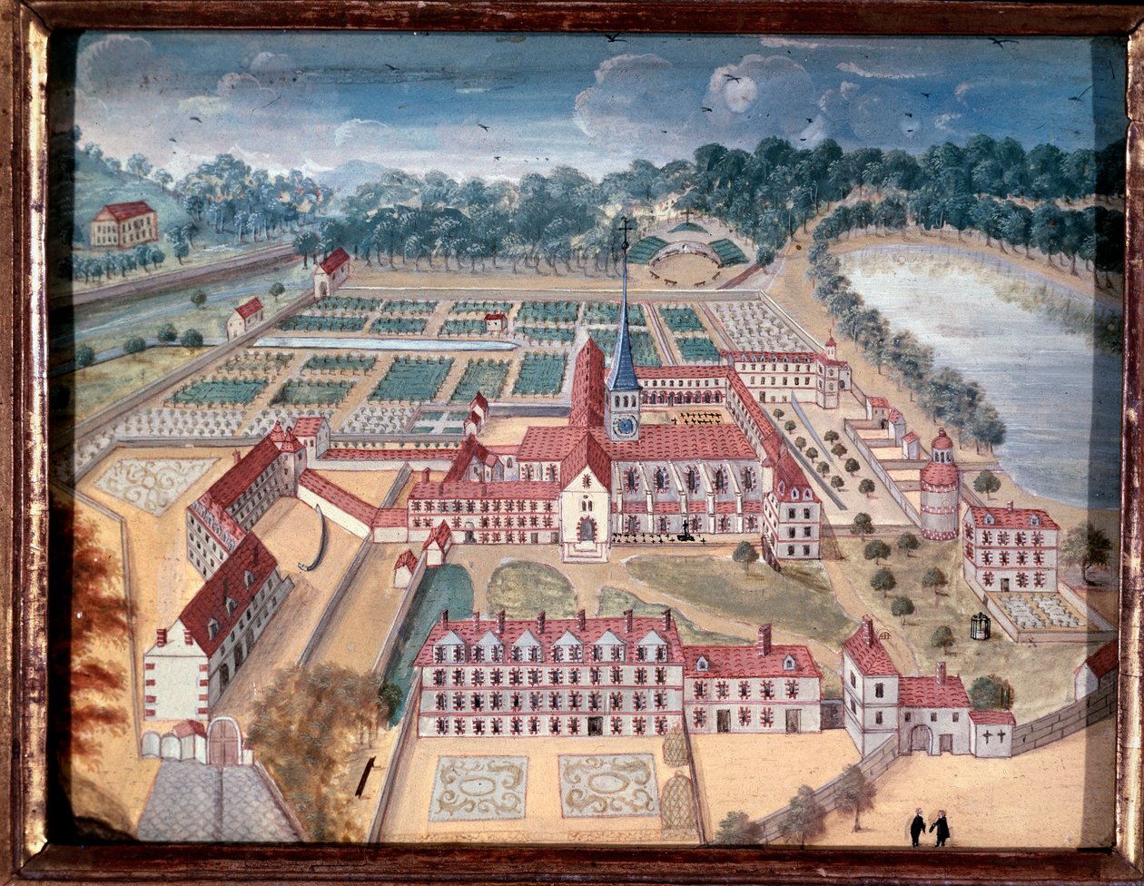 Utsikt over Abbey of Port-Royal-des-Champs (gouache av Louise Madeleine Cochin