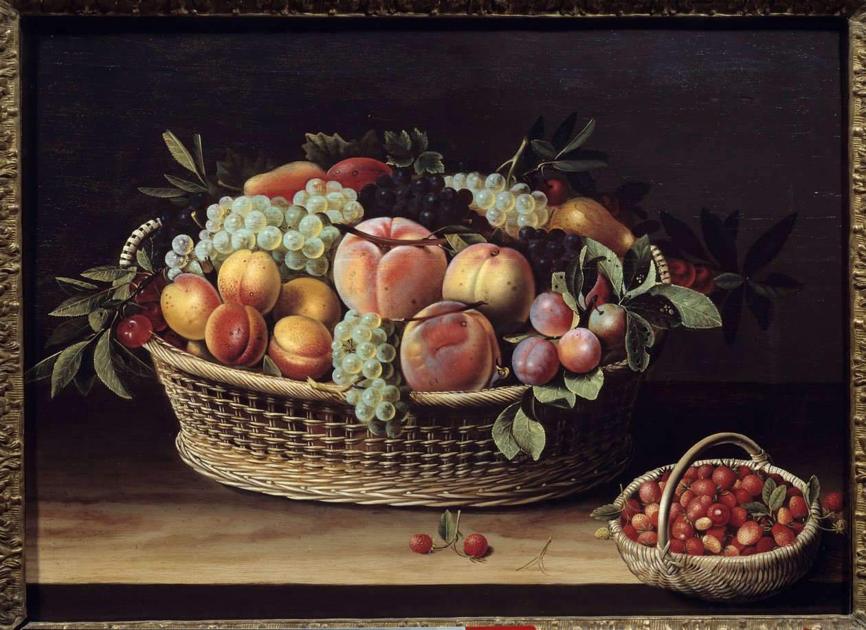 Fruktkurv og jordbærkurver Maleri av Louise Moillon (1610-1696) 1635 Toulouse, Musee des Augustins av Louise Moillon
