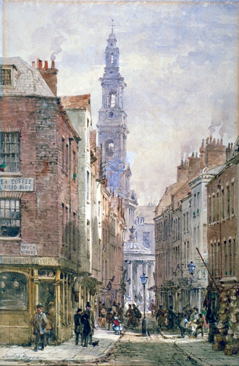 Utsikt over Drury Court fra Wych Street, Westminster, London, c1875 av Louise Rayner