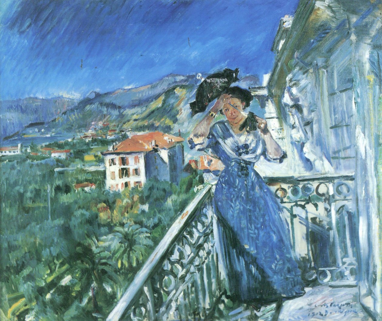 Balkonszene i Bordighera av Lovis Corinth