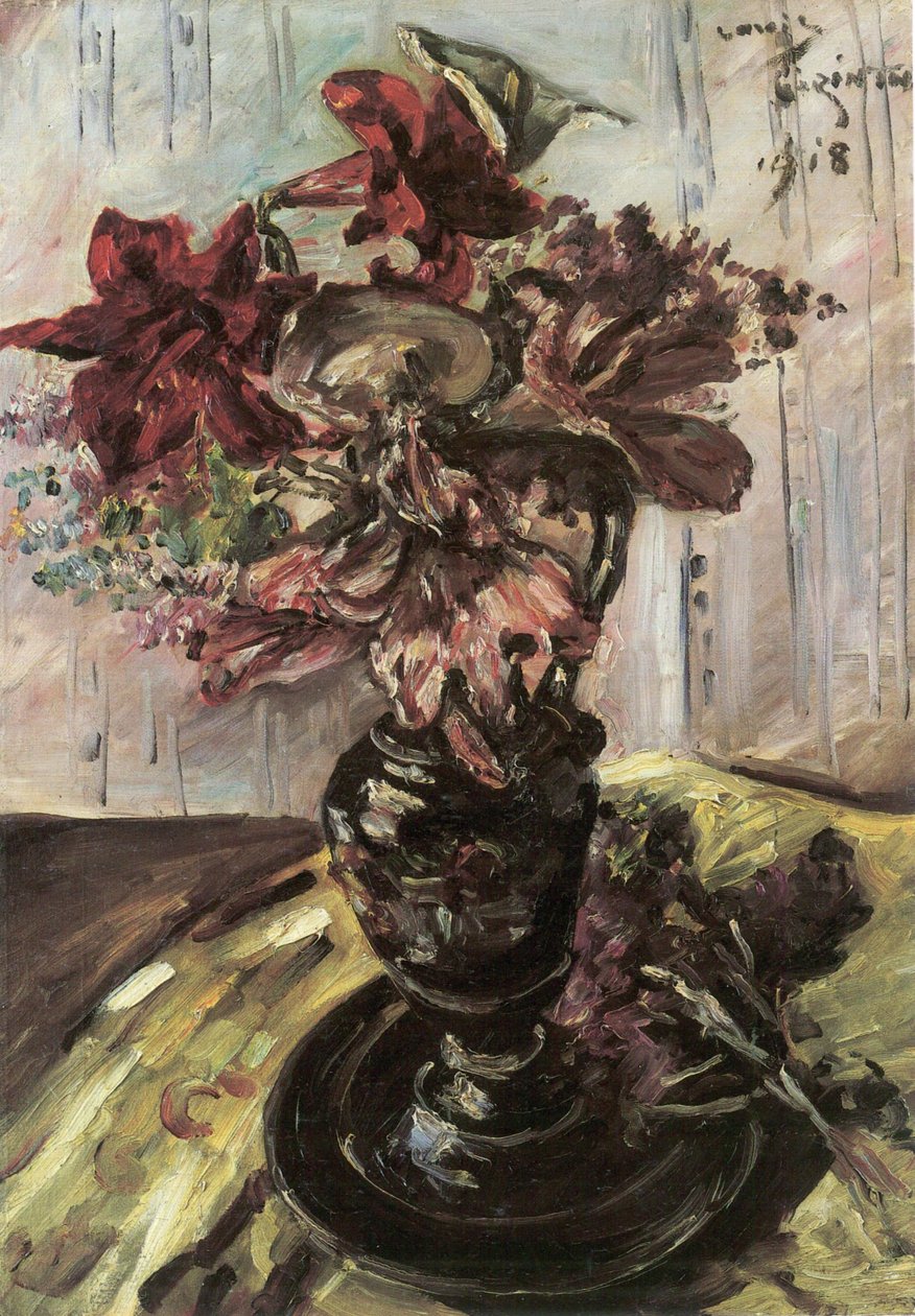 Stilleben med blomster med Kallan av Lovis Corinth