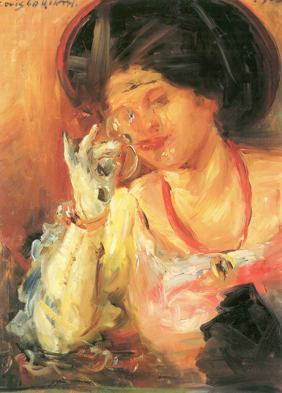 Dame med vinglass av Lovis Corinth