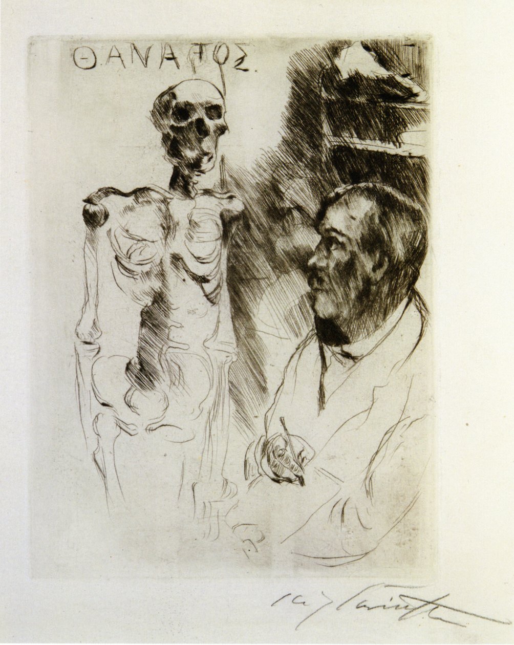 Artisten og Death In av Lovis Corinth