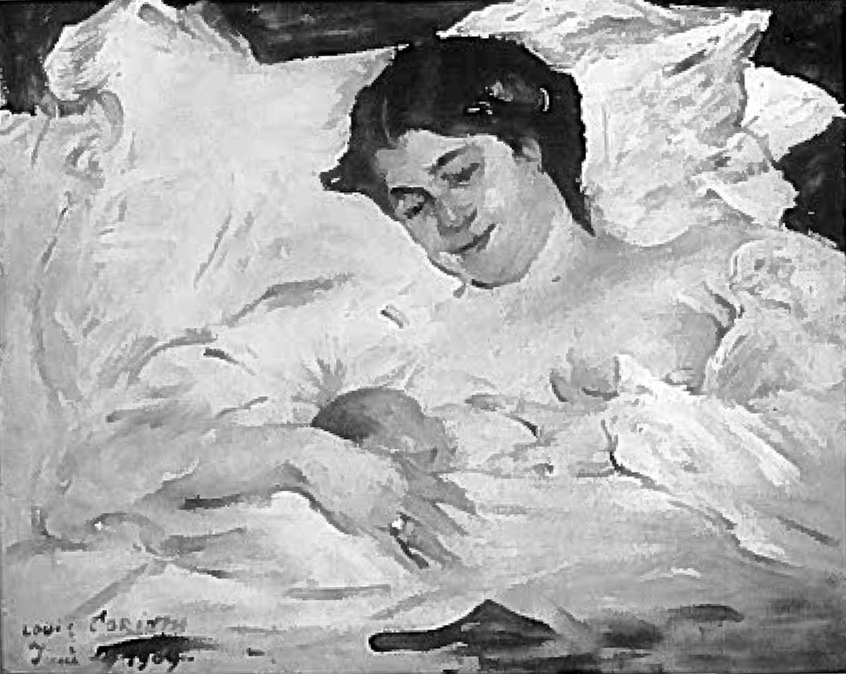 Charlotte og Wilhelminen i puerperium av Lovis Corinth