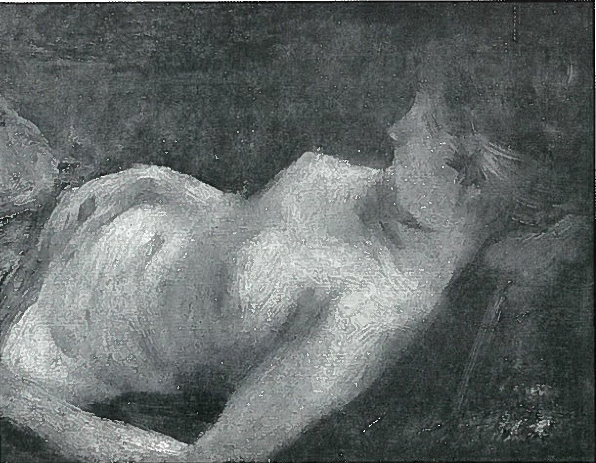 Liggende kvinnelige halvnakenbilder av Lovis Corinth