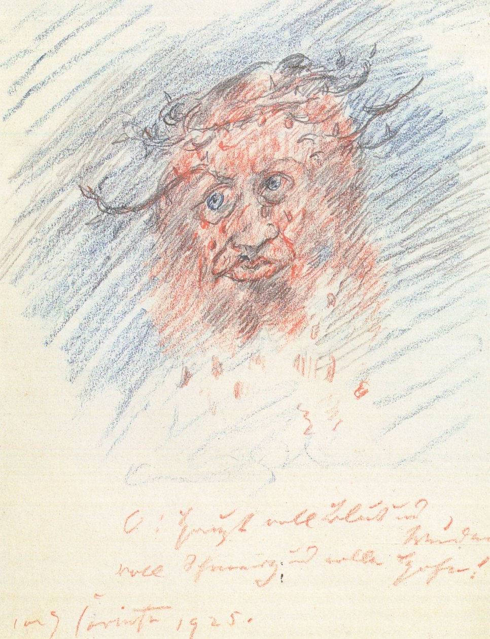 Selvportrett som en smertefull mann av Lovis Corinth