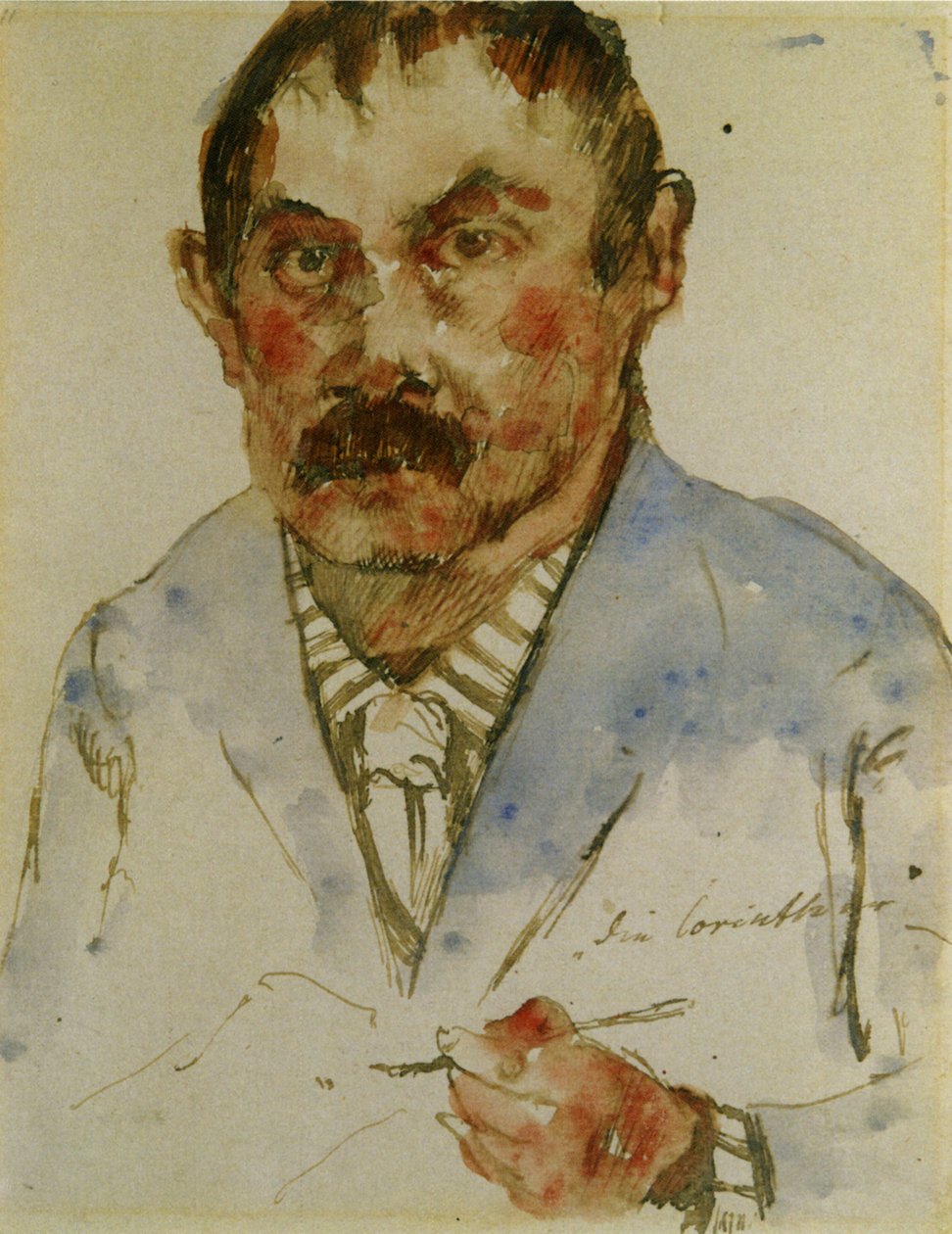 Selvportrett med en pensel i hånden av Lovis Corinth