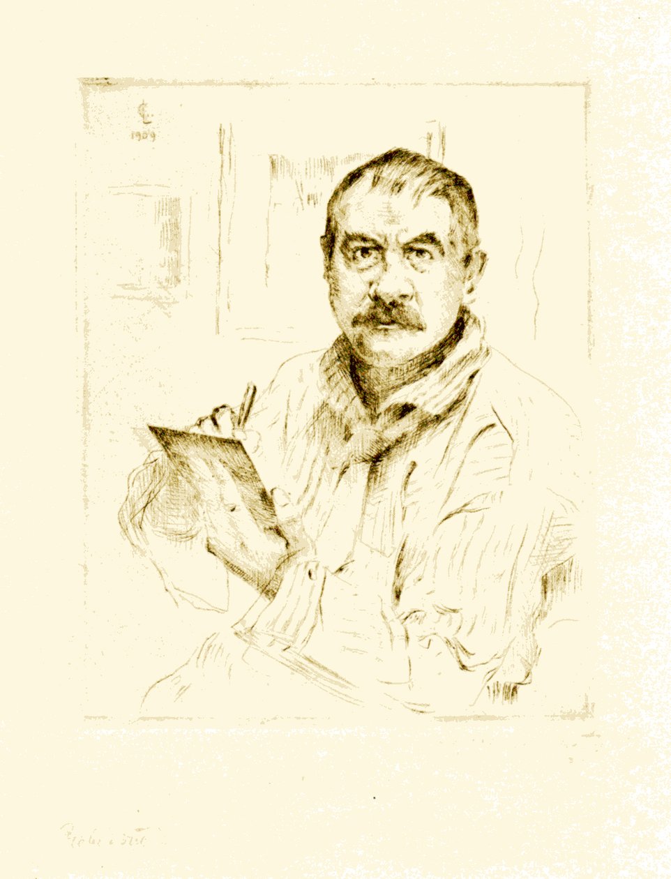 Selvportrett, slette av Lovis Corinth