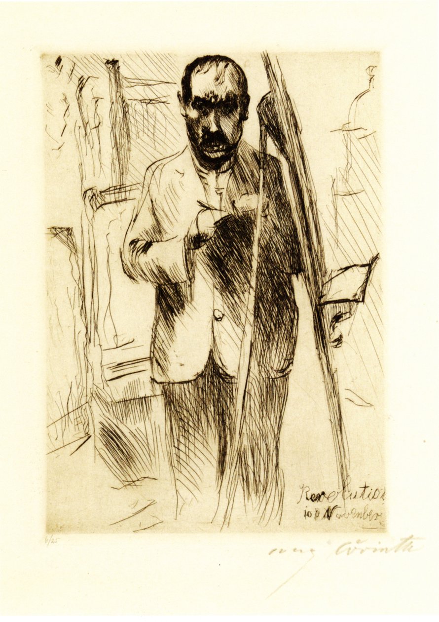 Selvportrett foran stafetten av Lovis Corinth