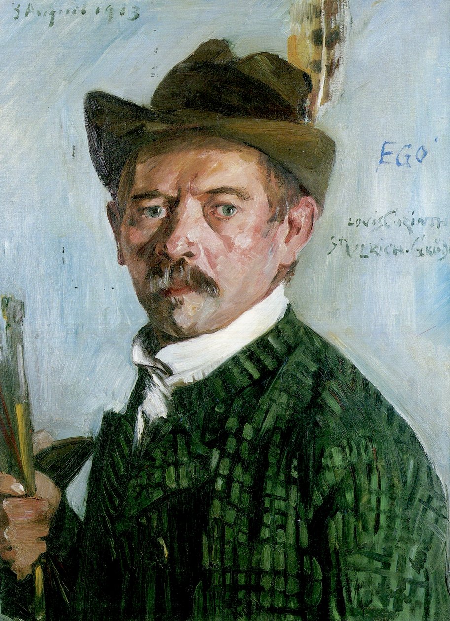 Selvportrett med tyrolske hatter av Lovis Corinth