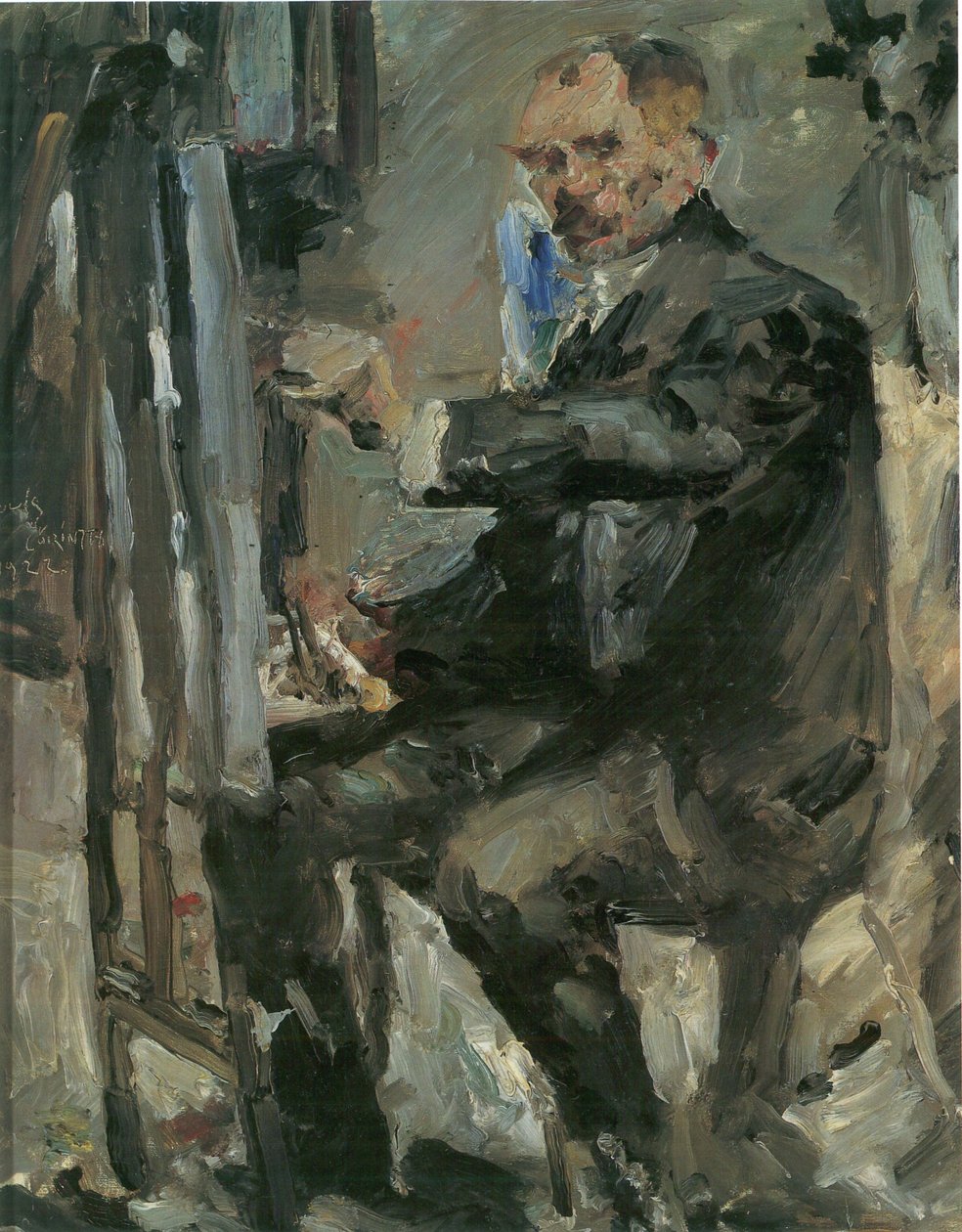 Selvportrett foran staffeliet av Lovis Corinth