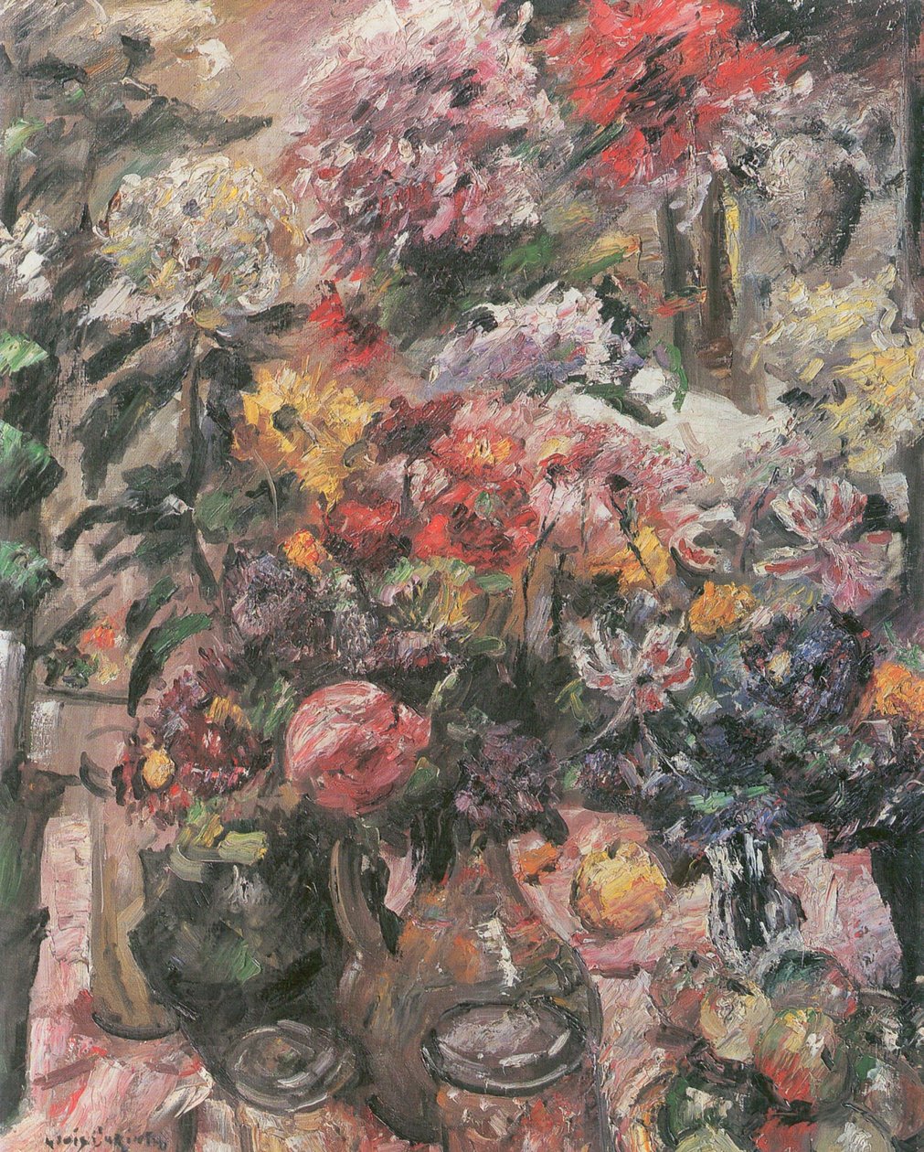 Stilleben med krysantemum og amaryllis av Lovis Corinth
