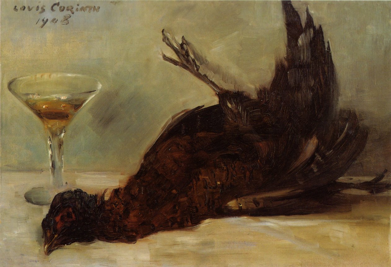 Stilleben med en fasan og et vinglass av Lovis Corinth