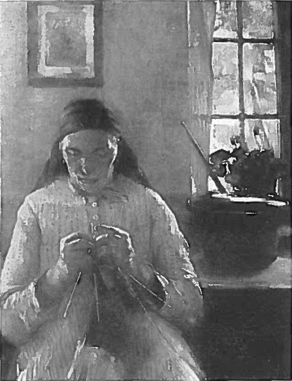 Strikkekvinne i Dachaun av Lovis Corinth