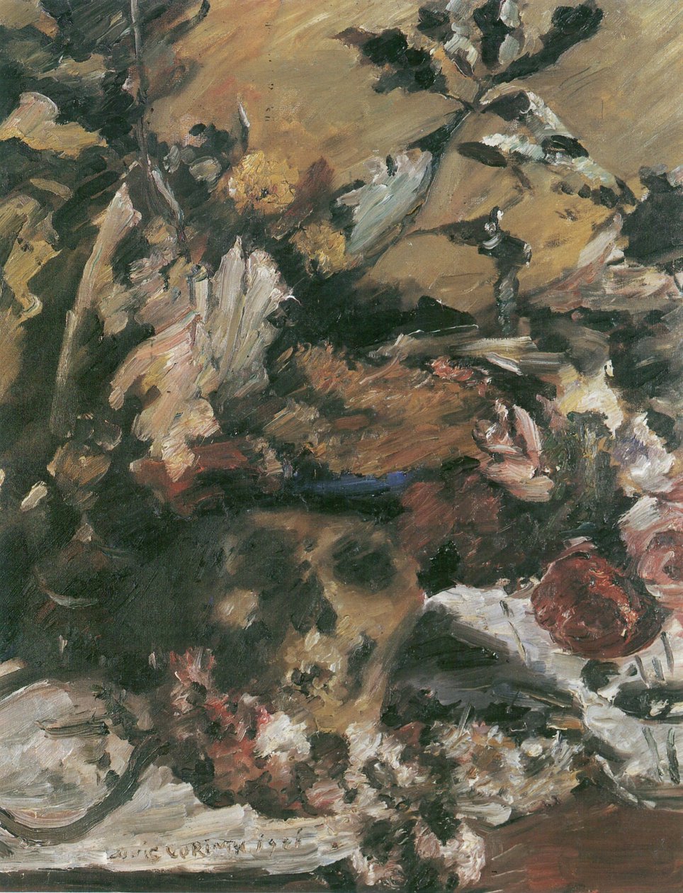Hodeskalle med eikeblader av Lovis Corinth
