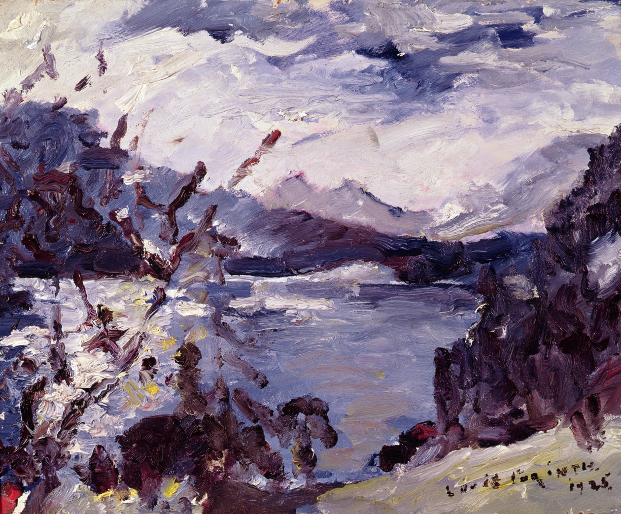 Lake Walchen omgitt av fjell, 1925 av Lovis Corinth
