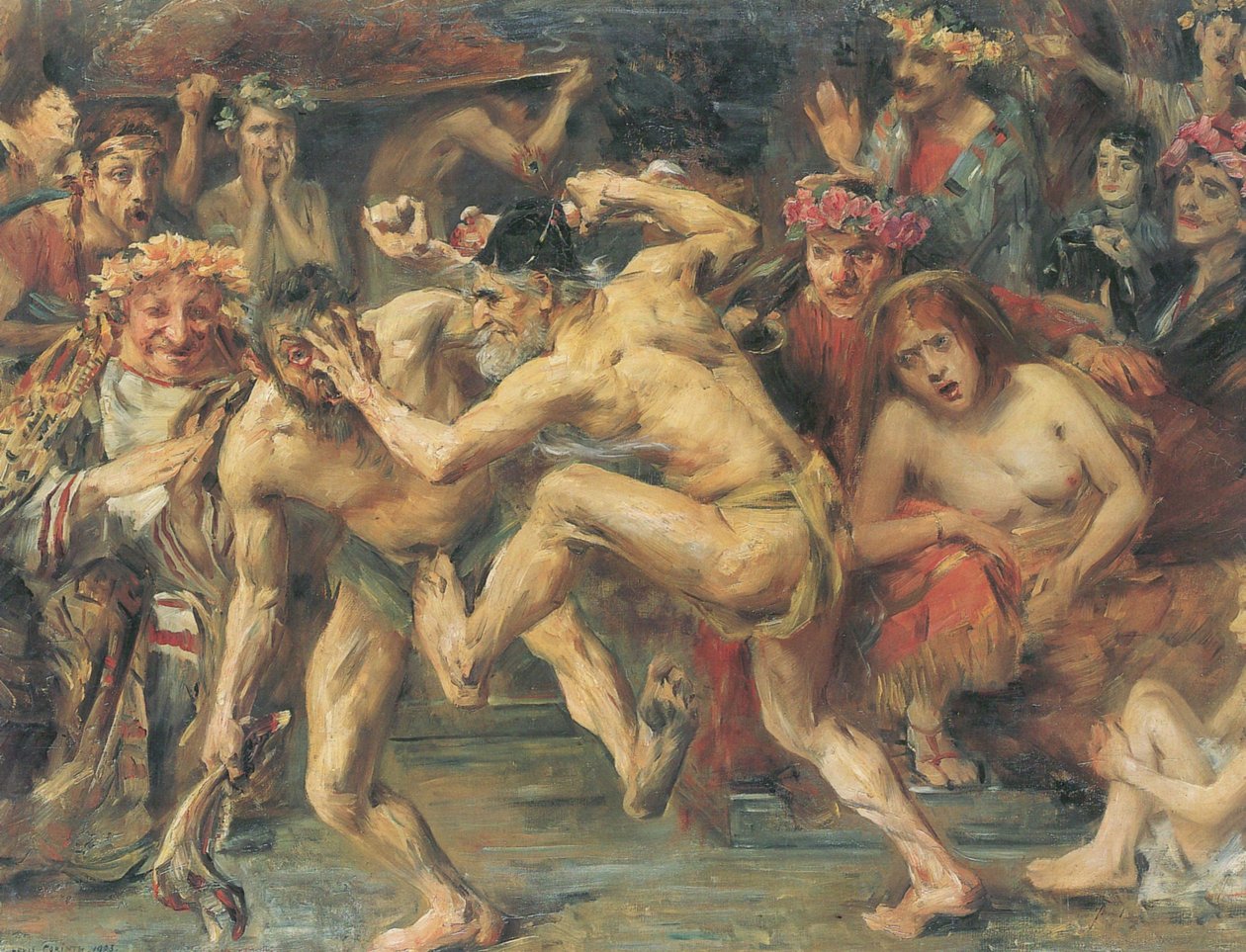 Odysseus im Kampf mit dem BettlerUlysses kjemper mot tiggeren. Scene inspirert av Odyssey -kampen mellom Ulysses og Iros. N av Lovis Corinth