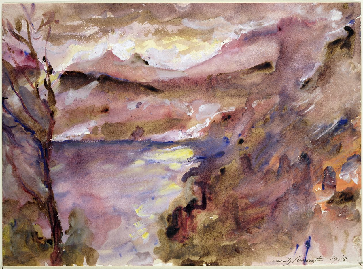 Utsikt over Walchen-sjøen, 1919 av Lovis Corinth