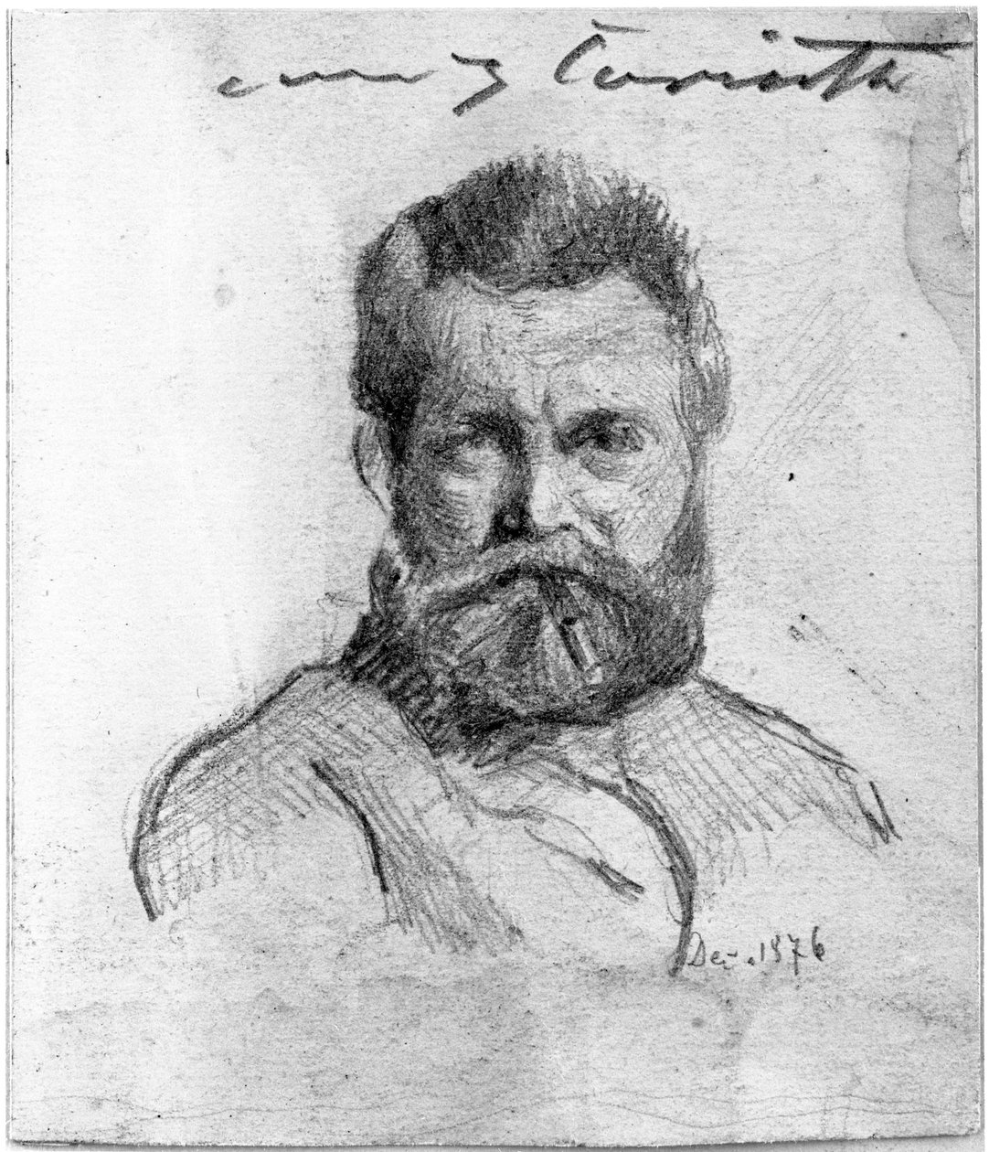 Portrett forfra av en eldre skjegget mann av Lovis Corinth
