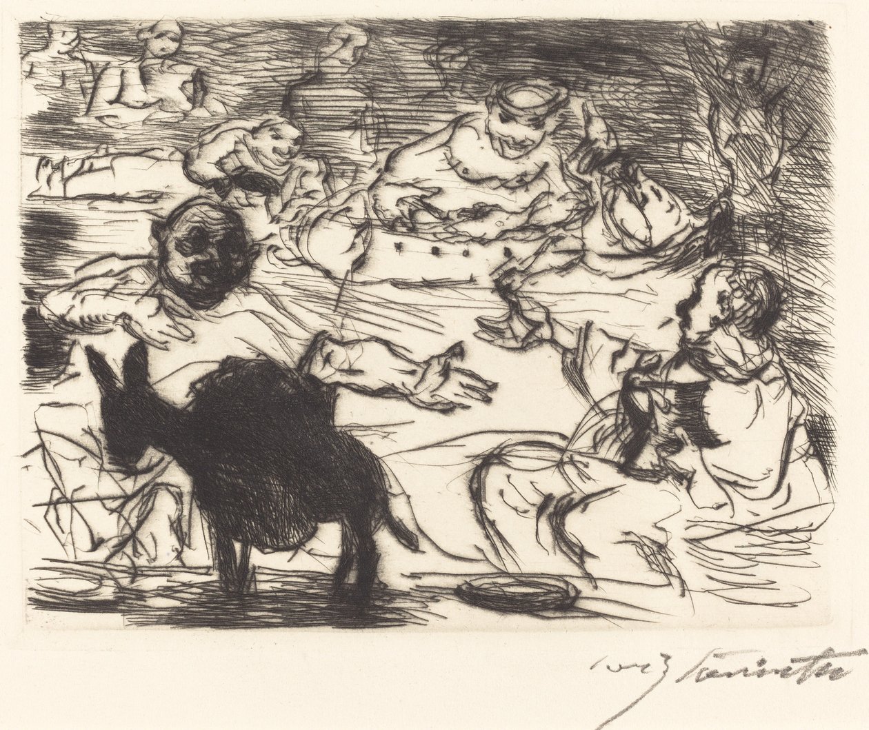 The Gastmahl of Trimalchio: pl. V (Banquet of Trimalchio: pl. V) av Lovis Corinth