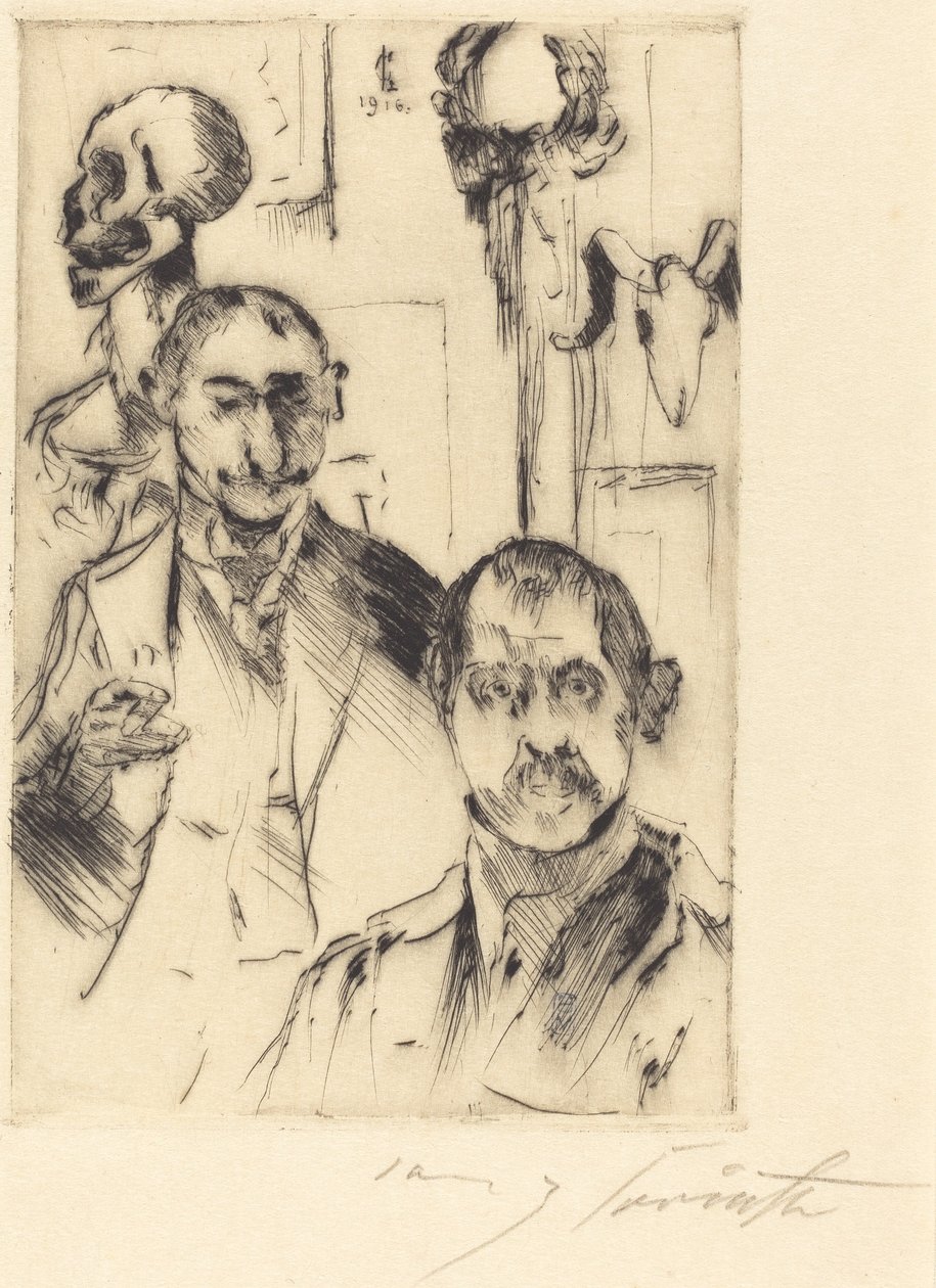 Dobbeltportrett med skjelett av Lovis Corinth