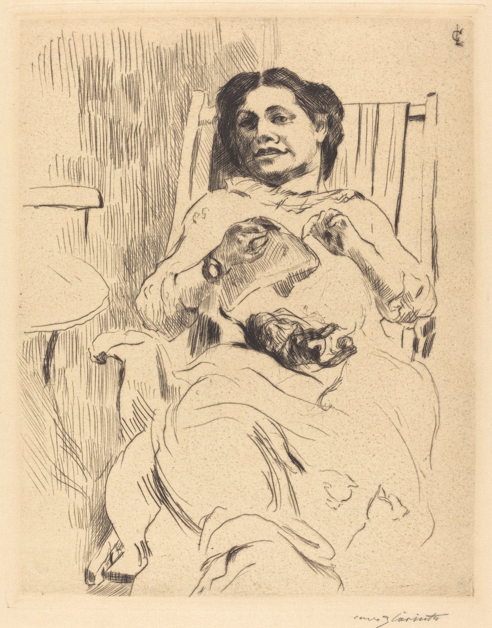 Kvinne med håndarbeid, 1912. av Lovis Corinth
