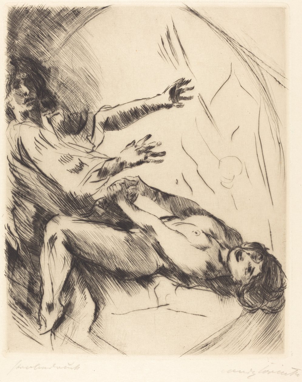 Joseph und Potiphars Weib I Joseph og Potifars kone I, 1914. av Lovis Corinth