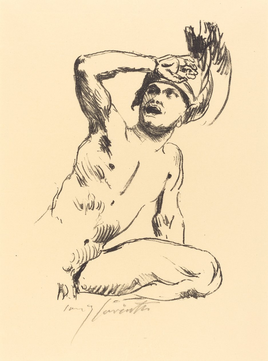 Knelende kriger i forsvar I Knælende kriger I, 1914. av Lovis Corinth