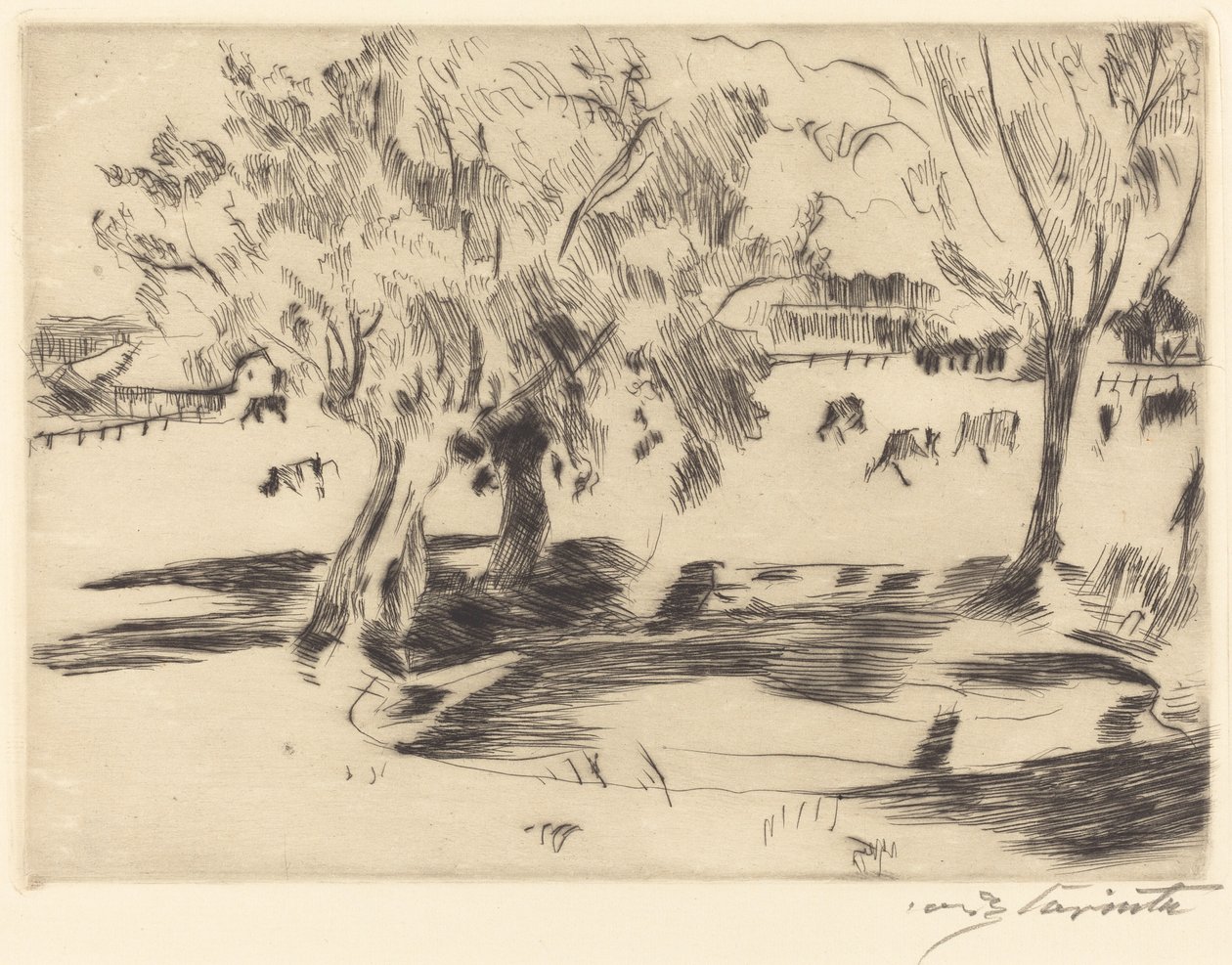 Landskap med kyr av Lovis Corinth