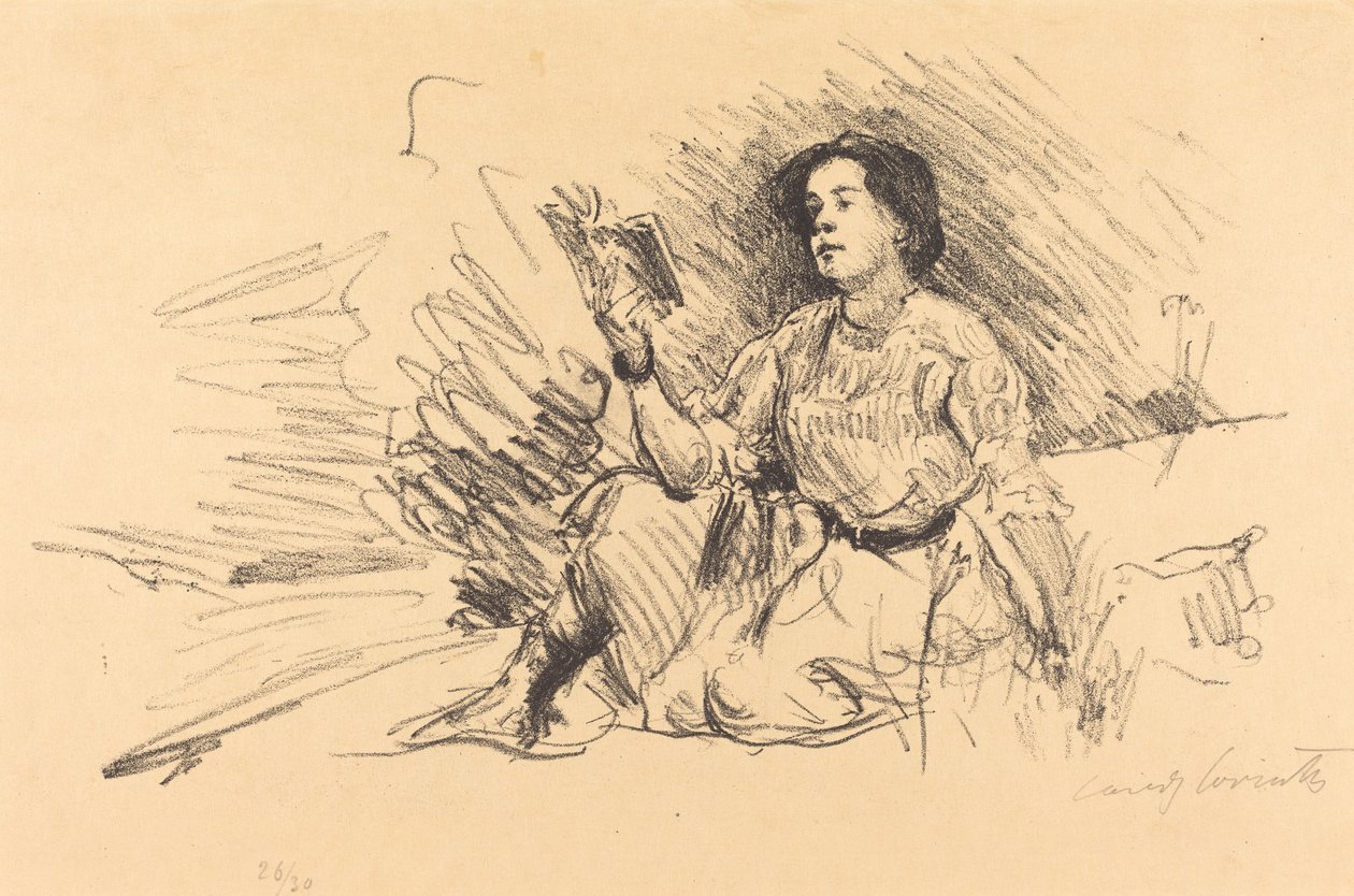 Jente som leser av Lovis Corinth