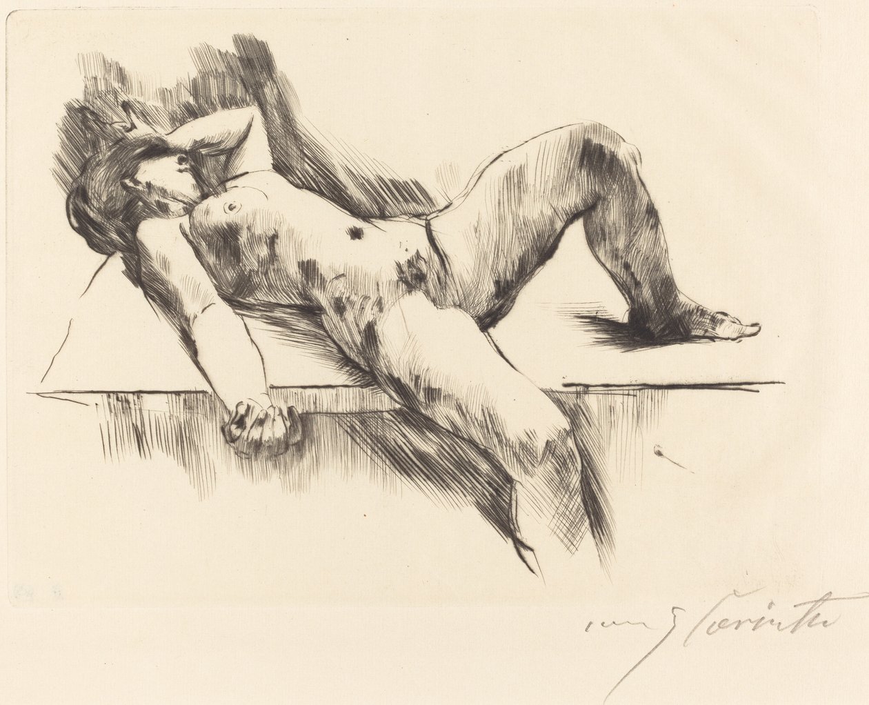 Liggende naken kvinne III av Lovis Corinth