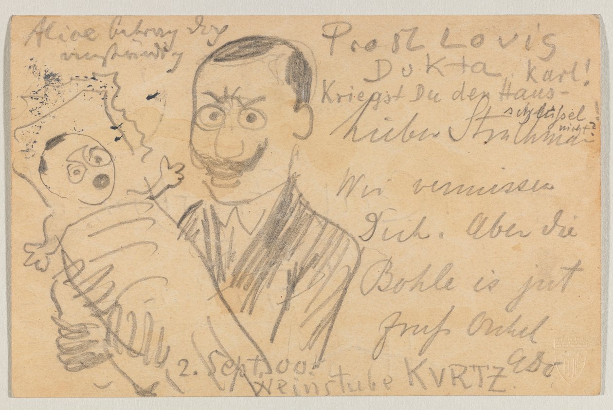 Lovis Corinth til Carl Strathmann: postkort av Lovis Corinth