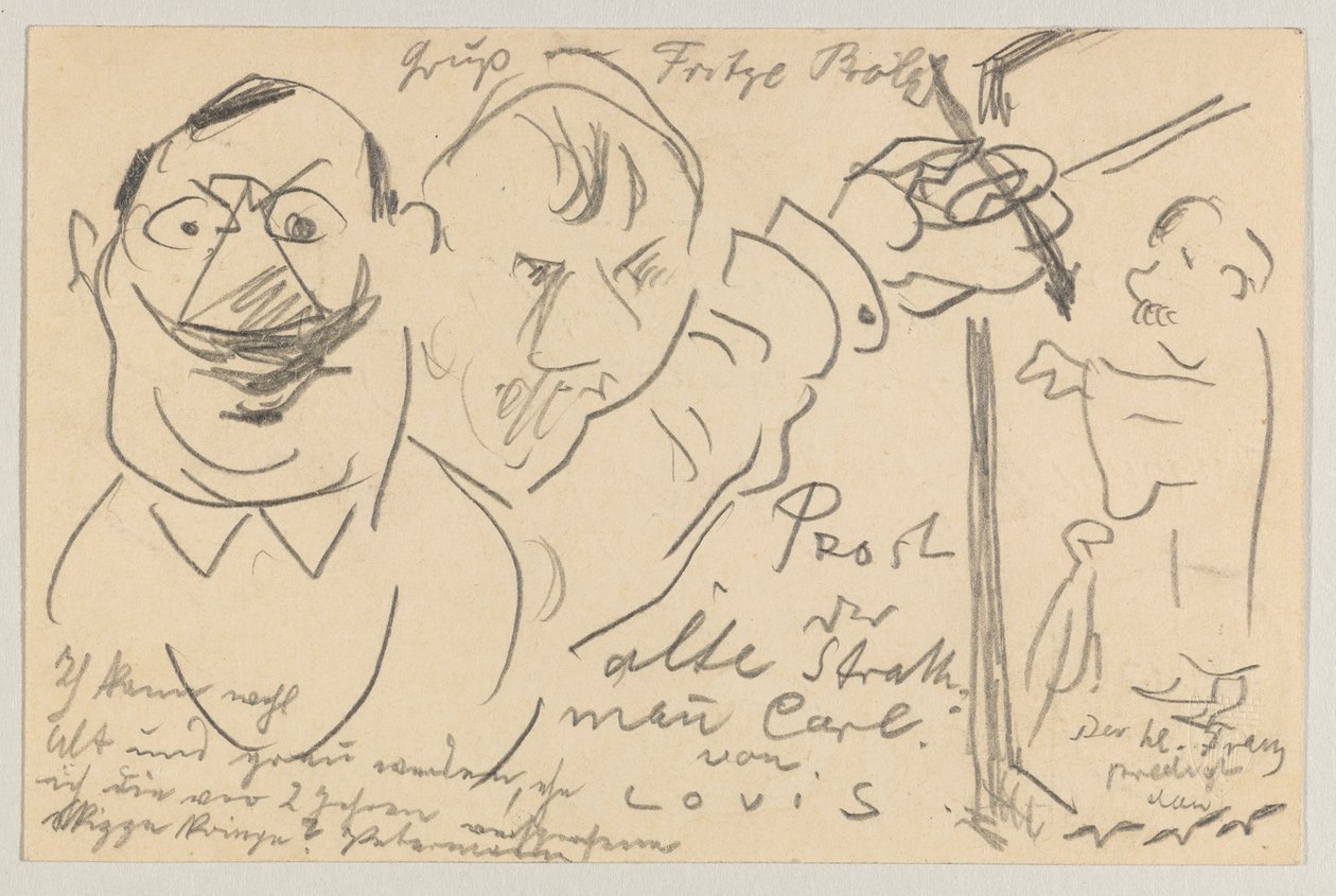 Lovis Corinth til Carl Strathmann: postkort, poststemplet 10. august 1904 av Lovis Corinth