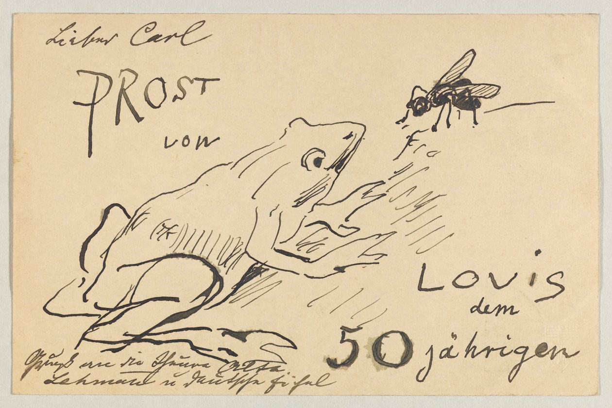 Lovis Corinth til Carl Strathmann: postkort, poststemplet 12. august 1908 av Lovis Corinth