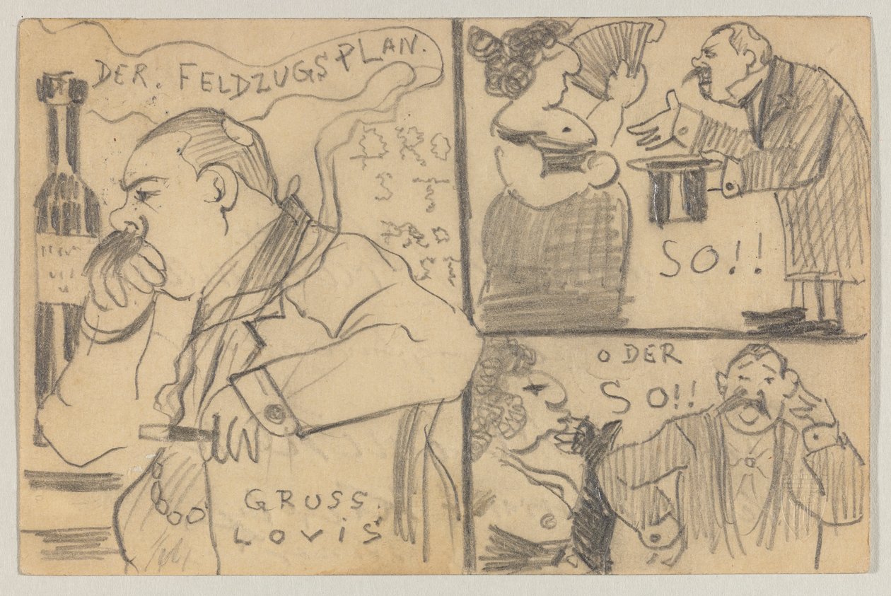 Lovis Corinth til Carl Strathmann: postkort, poststemplet 12. desember 1898 av Lovis Corinth