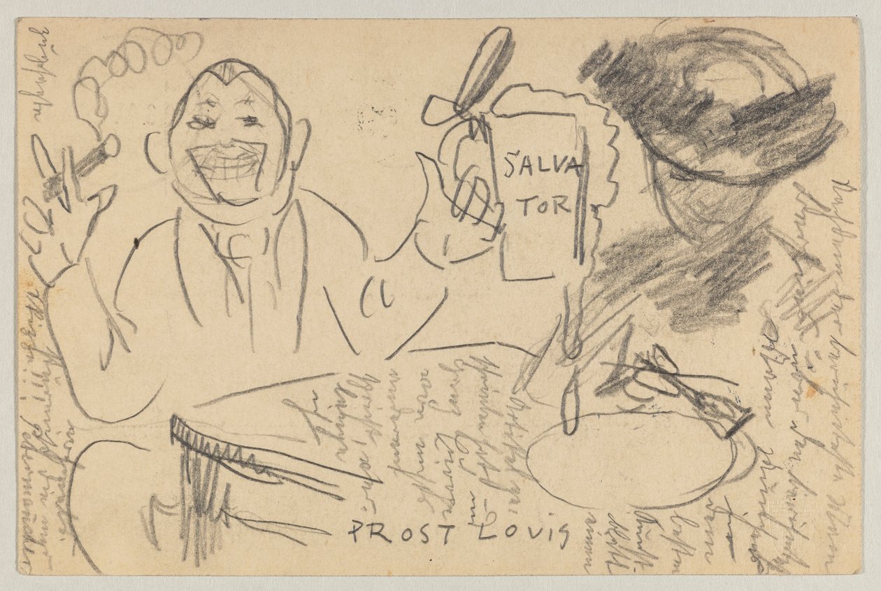 Lovis Corinth til Carl Strathmann: postkort, poststemplet 13. mars 1903 av Lovis Corinth