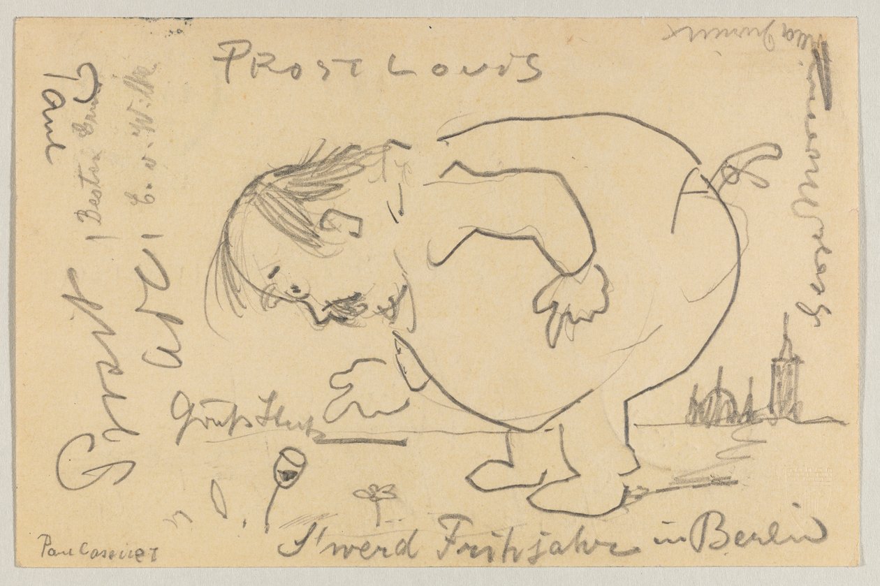 Lovis Corinth til Carl Strathmann: postkort, poststemplet 1. april 1908 av Lovis Corinth