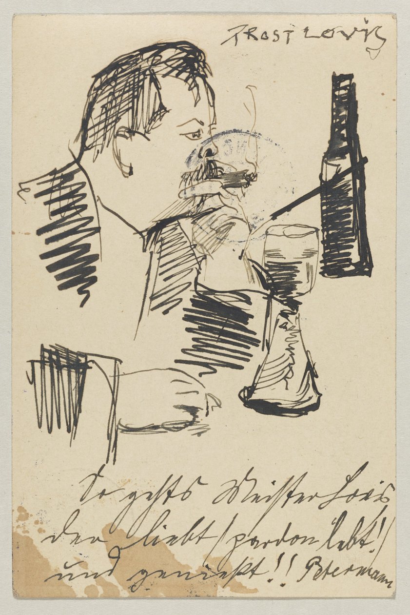 Lovis Corinth til Carl Strathmann: postkort, poststemplet 20. april 1903 av Lovis Corinth