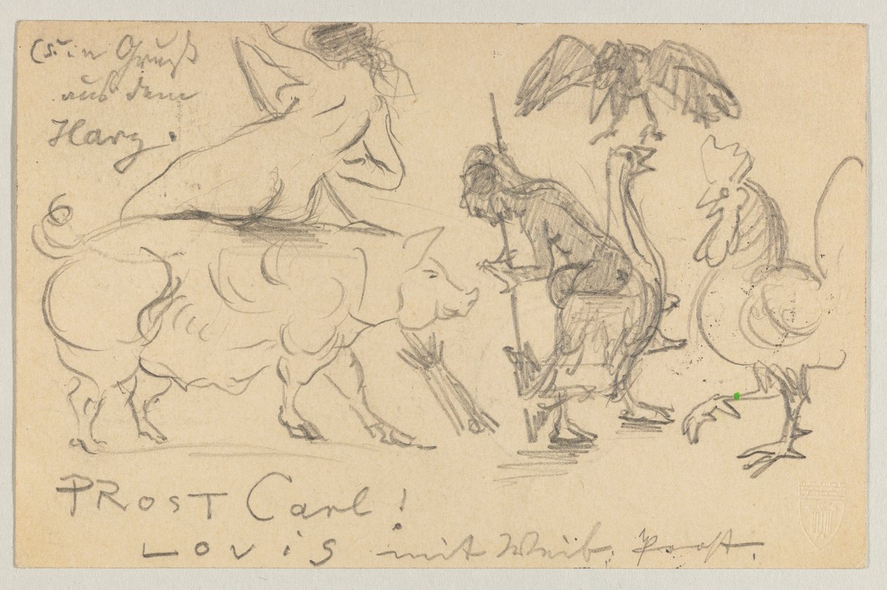 Lovis Corinth til Carl Strathmann: postkort, poststemplet 21. juli 1905 av Lovis Corinth