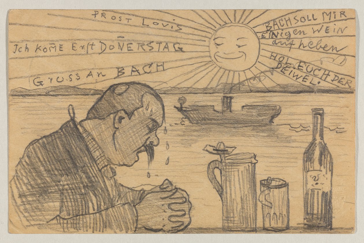 Lovis Corinth til Carl Strathmann: postkort, poststemplet 22. juni 1898 av Lovis Corinth