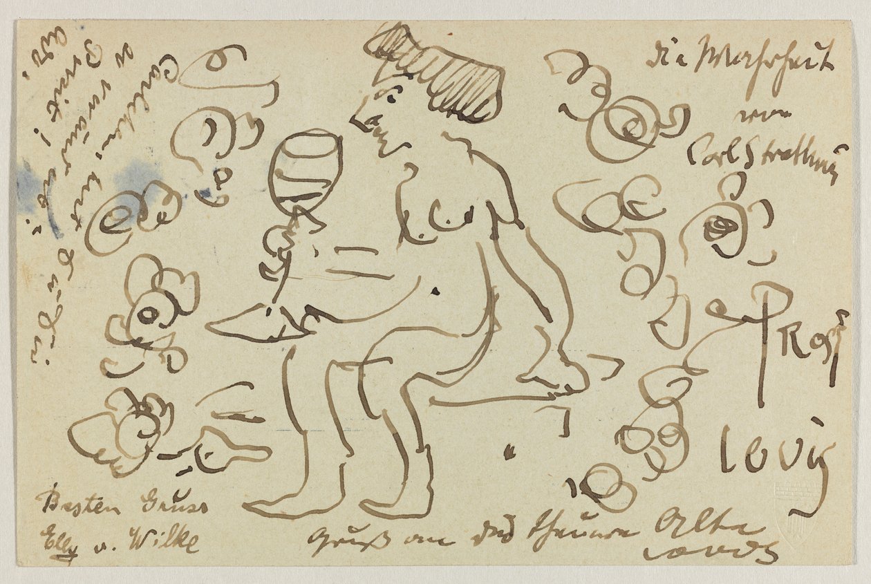 Lovis Corinth til Carl Strathmann: postkort, poststemplet 8. mars 1906 av Lovis Corinth