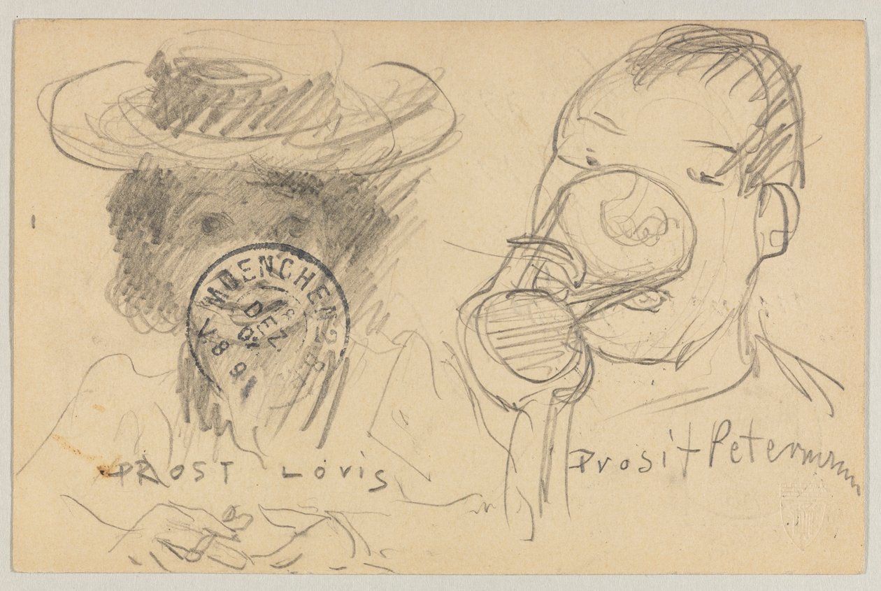 Lovis Corinth til Carl Strathmann: postkort, poststempel på forsiden 17. desember 1902 av Lovis Corinth