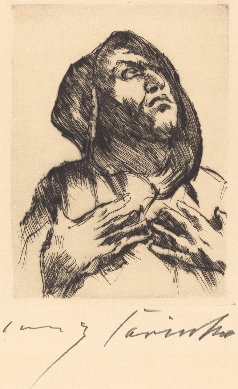 Munk stirrer oppover av Lovis Corinth