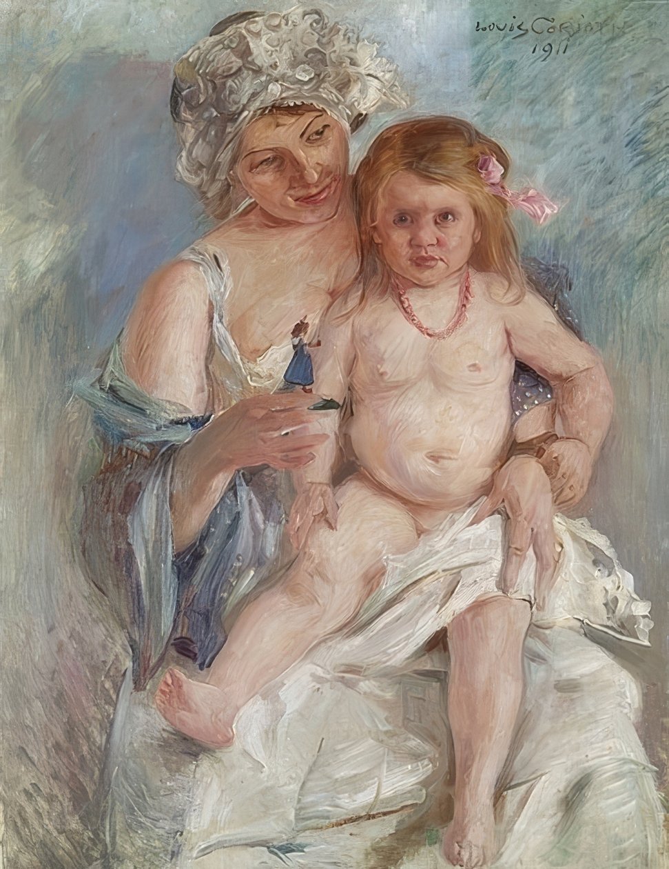 Mor og barn (Charlotte Corinth og Wilhelmine). 1911 av Lovis Corinth