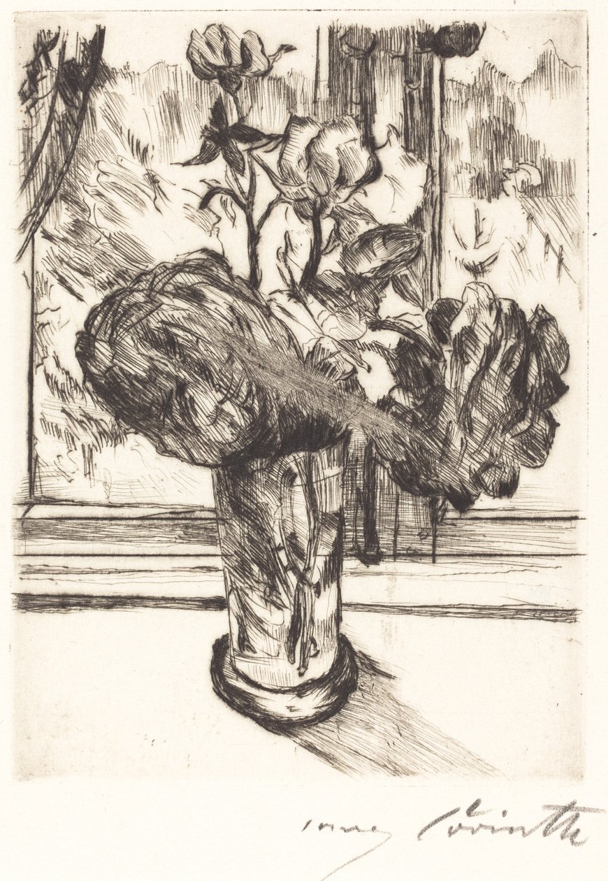 Roser i et glass vann av Lovis Corinth