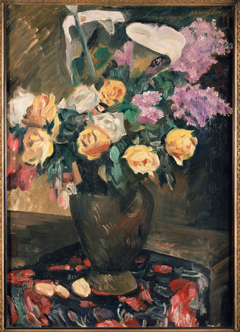 Roser, syrin og liljer, 1913 av Lovis Corinth