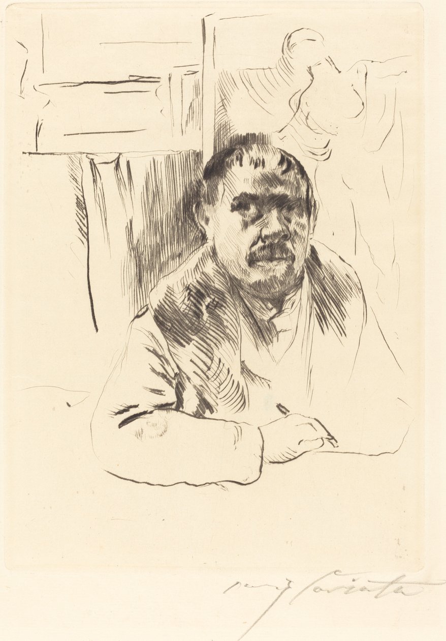 Selvportrett i pelsfrakk av Lovis Corinth