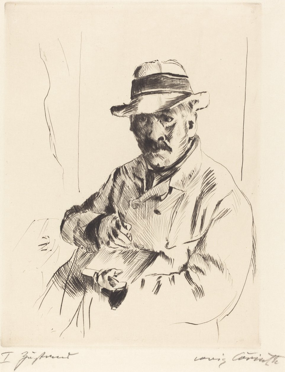 Selvportrett i stråhatt, 1913. av Lovis Corinth